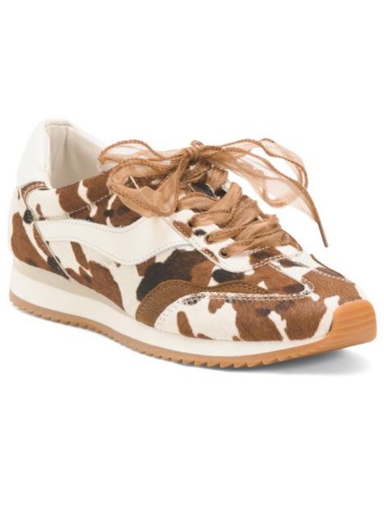 Dolce Vita Shoes - Dolce Vita Brown Cow-Print Lace-Up Women's Sneaker